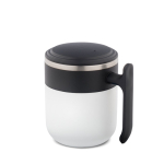 Doppelwandiger Reisebecher mit matter Oberfläche und rutschfester Basis 400 ml farbe weiß