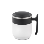 Doppelwandiger Reisebecher mit matter Oberfläche und rutschfester Basis 400 ml farbe weiß zweite Ansicht