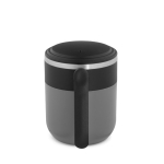 Doppelwandiger Reisebecher mit matter Oberfläche und rutschfester Basis 400 ml farbe grau dritte Ansicht