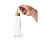 Glasflasche mit Bambusdeckel und Kordelgriff 520 ml farbe natürliche farbe vierte Ansicht