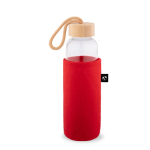 Flaschenhülle aus recyceltem Filz für den Transport farbe rot vierte Ansicht