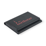Magnetische Handy-Geldbörse mit magnetischem RFID-Verschluss farbe schwarz Ansicht mit Logo 1