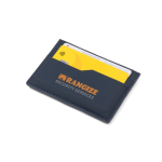 Kartenetui mit RFID-Schutz und Kunstleder-Finish für 5 Karten farbe bondi blau Ansicht mit Logo 4