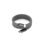 Magnetisches geflochtenes USB-C-zu-USB-C-Kabel aus Polyester 60 W farbe schwarz