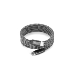 Magnetisches geflochtenes USB-C-zu-USB-C-Kabel aus Polyester 60 W farbe schwarz Ansicht mit Logo 1