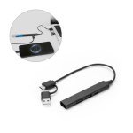 Umweltfreundlicher Multifunktions-USB-Hub mit 4 Anschlüssen und 10 W Ladeleistung Ansicht in vielen Farben