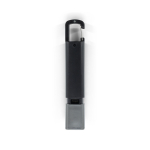 Wiederaufladbare USB-C-Taschenlampe mit LED- und COB-Lichtmodi 2 W 800 mAh farbe schwarz dritte Ansicht