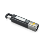 Wiederaufladbare USB-C-Taschenlampe mit LED- und COB-Lichtmodi 2 W 800 mAh farbe schwarz Ansicht mit Logo 4