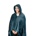 Weiche 3-in-1-Fleecedecke mit Fronttasche 220 g/m² farbe blau sechste Ansicht