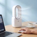 Tragbarer flügelloser Ventilator mit LED-Licht, 6 Farben und 4 Stufen farbe weiß achte Ansicht