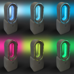 Tragbarer flügelloser Ventilator mit LED-Licht, 6 Farben und 4 Stufen farbe beige vierte Ansicht