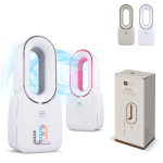 Tragbarer flügelloser Ventilator mit LED-Licht, 6 Farben und 4 Stufen