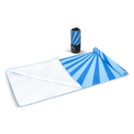 Schnelltrocknendes RPET-Strandtuch mit Sublimationsdruck, 100 x 180 cm farbe blau