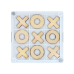 Untersetzer aus Kunststoff und Holz mit integriertem Tic-Tac-Toe-Spiel farbe weiß sechste Ansicht