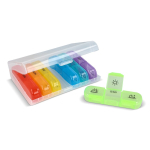Wöchentlicher Tabletten-Organizer aus Kunststoff mit 7 Boxen und 3 Fächern pro Tag farbe mehrfarbig dritte Ansicht