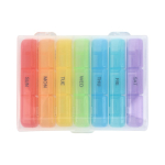 Wöchentlicher Tabletten-Organizer aus Kunststoff mit 7 Boxen und 3 Fächern pro Tag farbe mehrfarbig sechste Ansicht