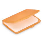 Set mit Einzeldosis-Seifenblättchen im Kunststoffetui 20 Stück farbe orange