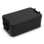 Lunchbox mit zwei Ebenen, Verschlussclips und integriertem Besteck 1,55 l farbe schwarz