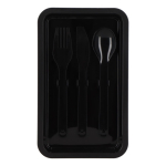 Lunchbox mit zwei Ebenen, Verschlussclips und integriertem Besteck 1,55 l farbe schwarz siebte Ansicht