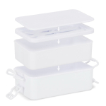 Lunchbox mit zwei Ebenen, Verschlussclips und integriertem Besteck 1,55 l farbe weiß neunte Ansicht