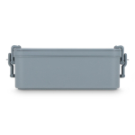 Lunchbox mit zwei Ebenen, Verschlussclips und integriertem Besteck 1,55 l farbe grau dritte Ansicht