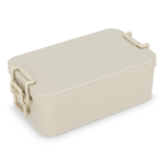 Lunchbox mit zwei Ebenen, Verschlussclips und integriertem Besteck 1,55 l farbe beige