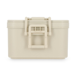 Lunchbox mit zwei Ebenen, Verschlussclips und integriertem Besteck 1,55 l farbe beige vierte Ansicht