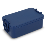 Lunchbox mit zwei Ebenen, Verschlussclips und integriertem Besteck 1,55 l farbe dunkelblau
