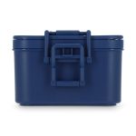 Lunchbox mit zwei Ebenen, Verschlussclips und integriertem Besteck 1,55 l farbe dunkelblau vierte Ansicht