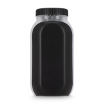 Multifunktionale Lunchbox mit Schraubdeckel und wiederverwendbarem Besteck farbe schwarz zweite Ansicht