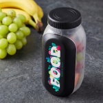 Multifunktionale Lunchbox mit Schraubdeckel und wiederverwendbarem Besteck farbe schwarz