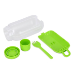 Multifunktionale Lunchbox mit Schraubdeckel und wiederverwendbarem Besteck farbe lindgrün fünfte Ansicht