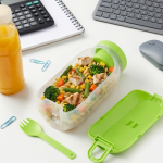 Multifunktionale Lunchbox mit Schraubdeckel und wiederverwendbarem Besteck farbe lindgrün