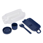 Multifunktionale Lunchbox mit Schraubdeckel und wiederverwendbarem Besteck farbe dunkelblau fünfte Ansicht