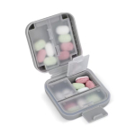 Kompakter Tabletten-Organizer aus Kunststoff mit mehreren Fächern farbe grau dritte Ansicht