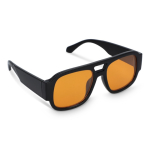 Sonnenbrille aus recyceltem Kunststoff mit getönten Gläsern und UV400-Schutz farbe schwarz