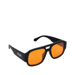 Sonnenbrille aus recyceltem Kunststoff mit getönten Gläsern und UV400-Schutz Ansicht mit Druckbereich