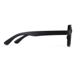 Rechteckige Sonnenbrille aus recyceltem Kunststoff mit UV400-Schutz farbe schwarz dritte Ansicht