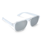 Sonnenbrille aus recyceltem Kunststoff mit Spiegeleffekt und UV400-Schutz farbe grau-transparent
