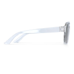 Sonnenbrille aus recyceltem Kunststoff mit Spiegeleffekt und UV400-Schutz farbe grau-transparent dritte Ansicht