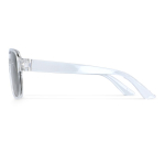 Sonnenbrille aus recyceltem Kunststoff mit Spiegeleffekt und UV400-Schutz farbe grau-transparent vierte Ansicht