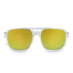 Sonnenbrille aus recyceltem Kunststoff mit Spiegeleffekt und UV400-Schutz farbe orange-transparent zweite Ansicht