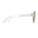 Sonnenbrille aus recyceltem Kunststoff mit Spiegeleffekt und UV400-Schutz farbe orange-transparent dritte Ansicht