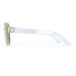 Sonnenbrille aus recyceltem Kunststoff mit Spiegeleffekt und UV400-Schutz farbe orange-transparent vierte Ansicht