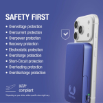 Magnetische Powerbank Fresh 'n Rebel mit kabelloser Ladefunktion, 10.000 mAh farbe blau neunte Ansicht