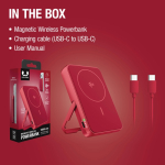 Magnetische Powerbank Fresh 'n Rebel mit kabelloser Ladefunktion, 10.000 mAh farbe rot