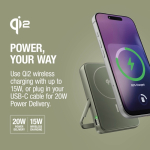 Magnetische Powerbank Fresh 'n Rebel mit kabelloser Ladefunktion, 10.000 mAh farbe grün achte Ansicht