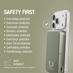 Magnetische Powerbank Fresh 'n Rebel mit kabelloser Ladefunktion, 10.000 mAh farbe grün neunte Ansicht