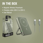 Magnetische Powerbank Fresh 'n Rebel mit kabelloser Ladefunktion, 10.000 mAh farbe grün