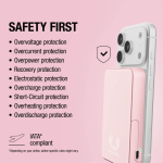 Magnetische Powerbank Fresh 'n Rebel mit kabelloser Ladefunktion, 10.000 mAh farbe rosa neunte Ansicht